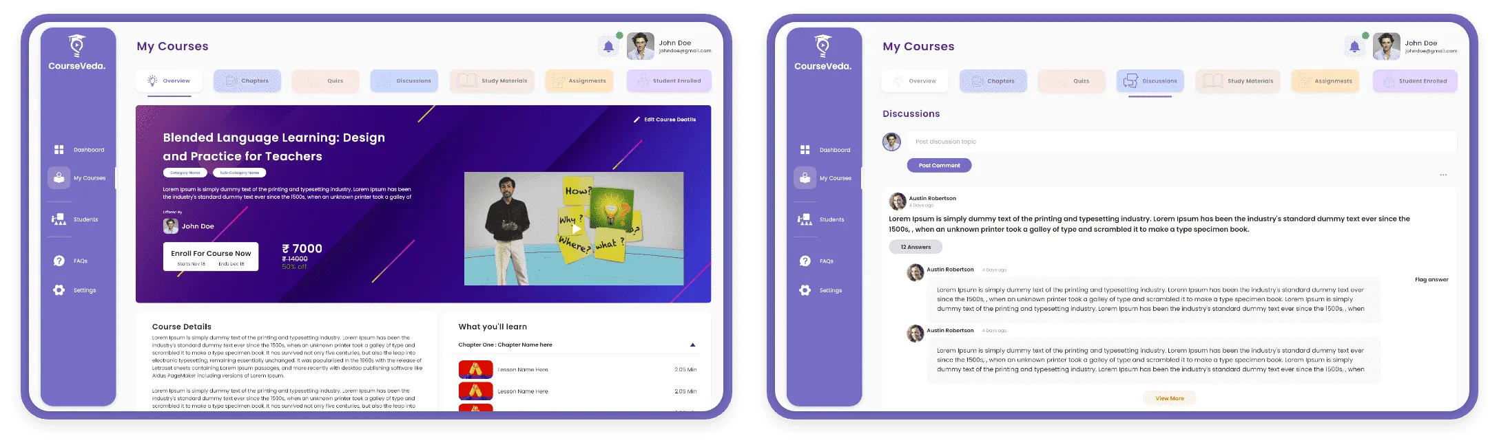 CourseVeda — product screen 3