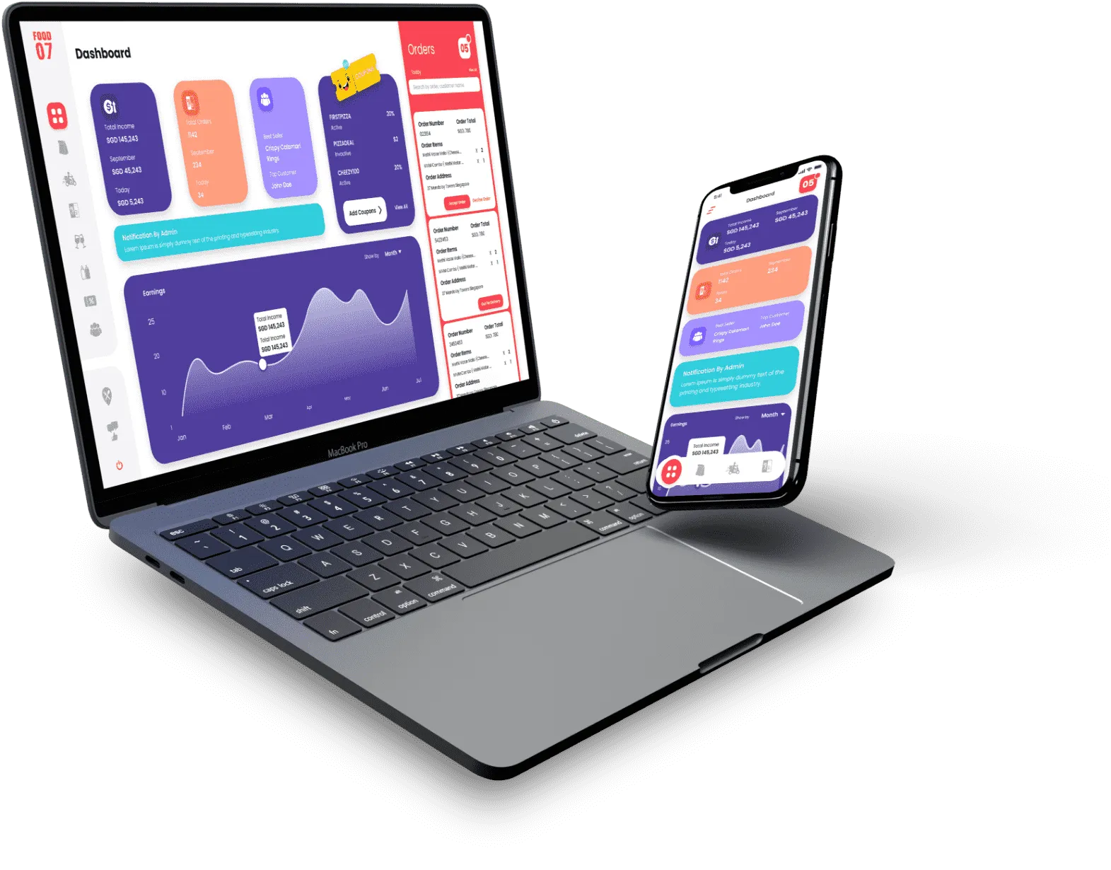 Food07 — restaurant admin dashboard and mobile ordering app