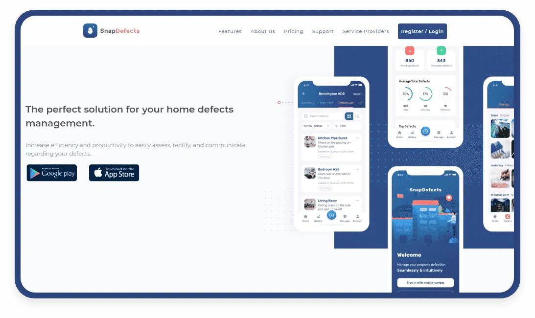 Snap Defects — product screen 1